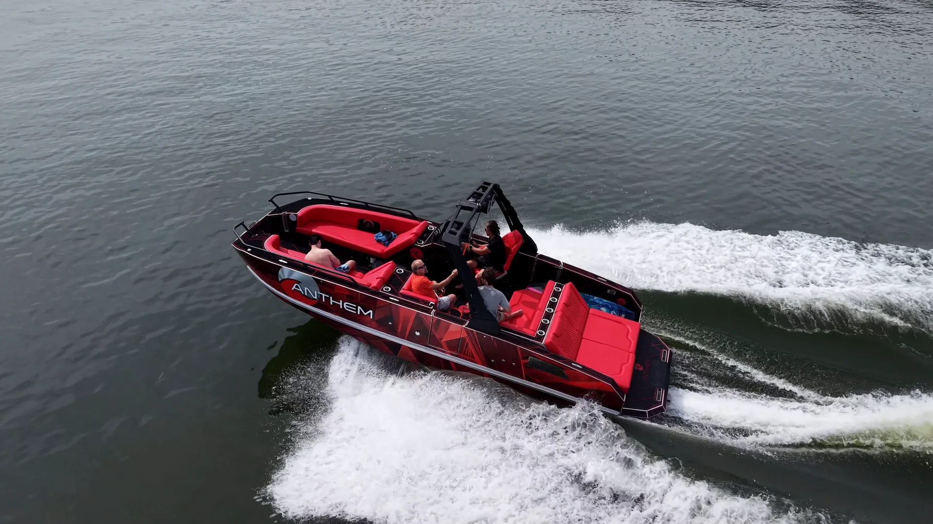 Red Anthem Assault XR23 running across the lake